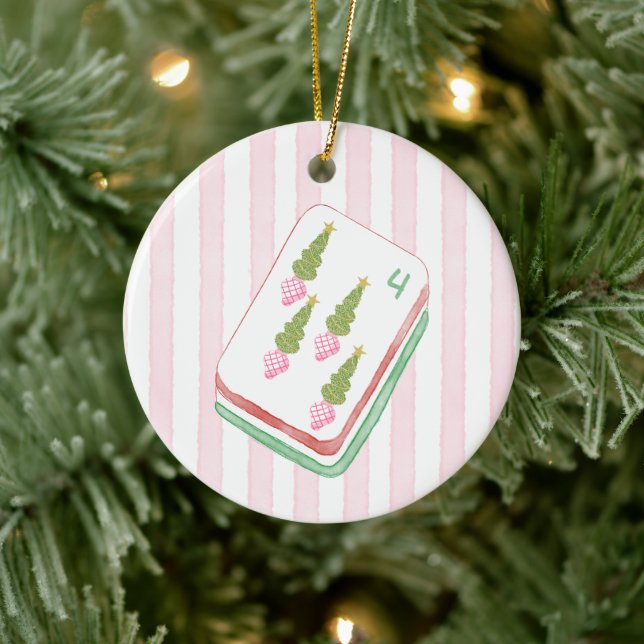 Mahj-y Christmas Mahjong Player Ceramic Tree Decoration (Tree)