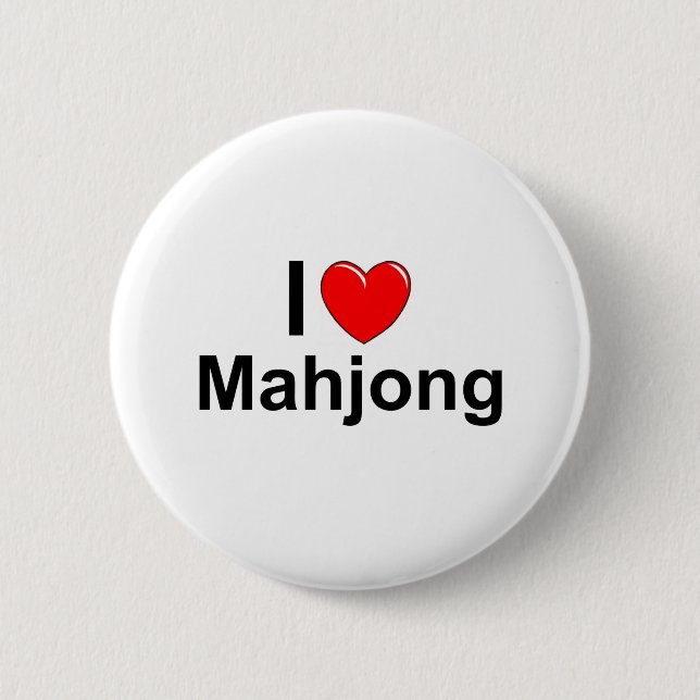 Mahjong 6 Cm Round Badge (Front)