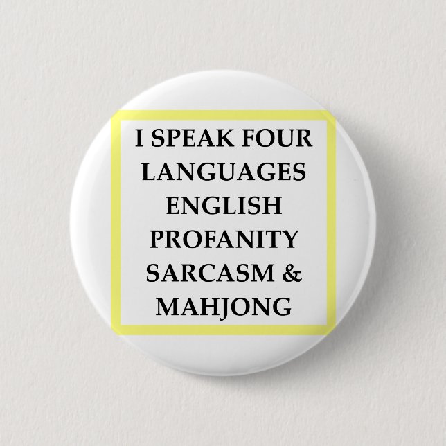MAHJONG 6 CM ROUND BADGE (Front)