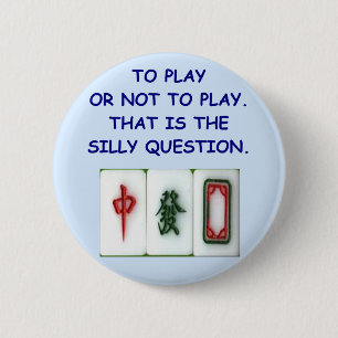 mahjong 6 cm round badge