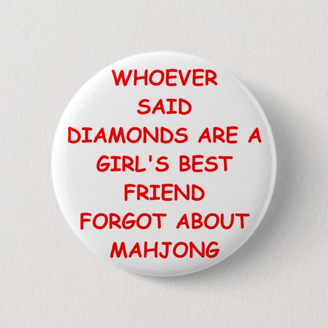 mahjong 6 cm round badge (Front)