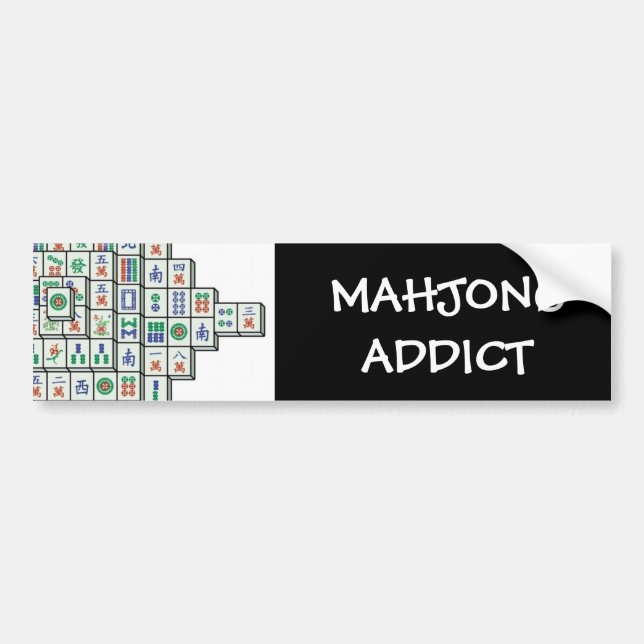 MAHJONG ADDICT BUMPER STICKER (Front)