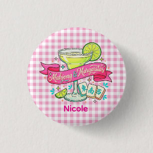 Mahjong and Margaritas Game Night Cocktail 3 Cm Round Badge