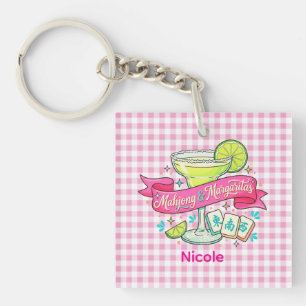 Mahjong and Margaritas Game Night Cocktail Key Ring