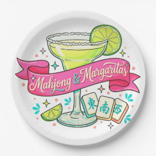 Mahjong and Margaritas Game Night Cocktail Paper Plate