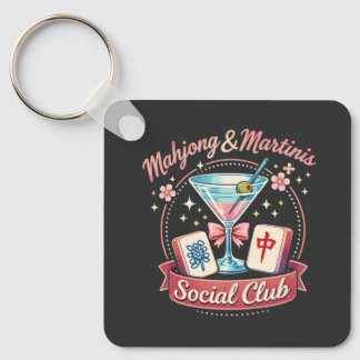 Mahjong and Martinis Social Club Key Ring