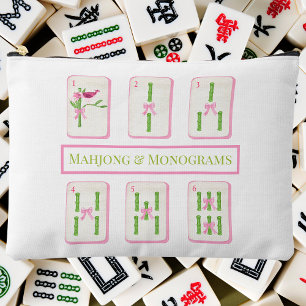 Mahjong and Monograms Coquette Bamboo Bows Accessory Pouch