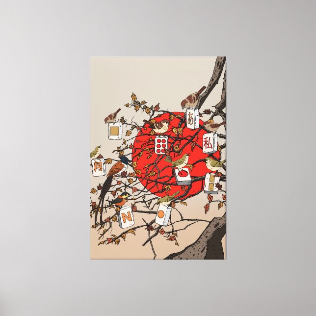 Mahjong Birds Game Canvas Print (Front)