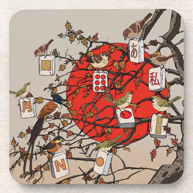 Mahjong Birds Game Coaster (Front)