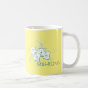 mahjong blue coffee mug