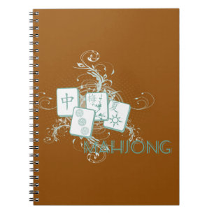 mahjong blue spiral notebook