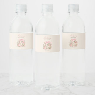 Mahjong bridal shower water bottle label