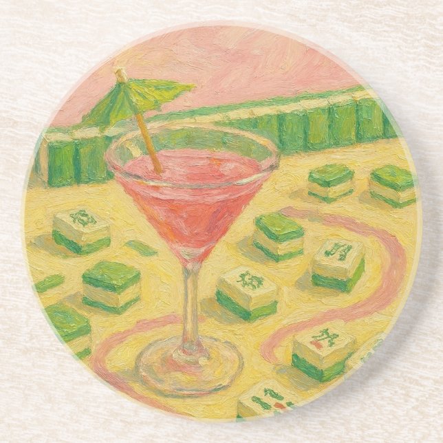 Mahjong Chic Painting Cocktail  Coaster (Front)