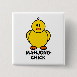 Mahjong Chick 15 Cm Square Badge