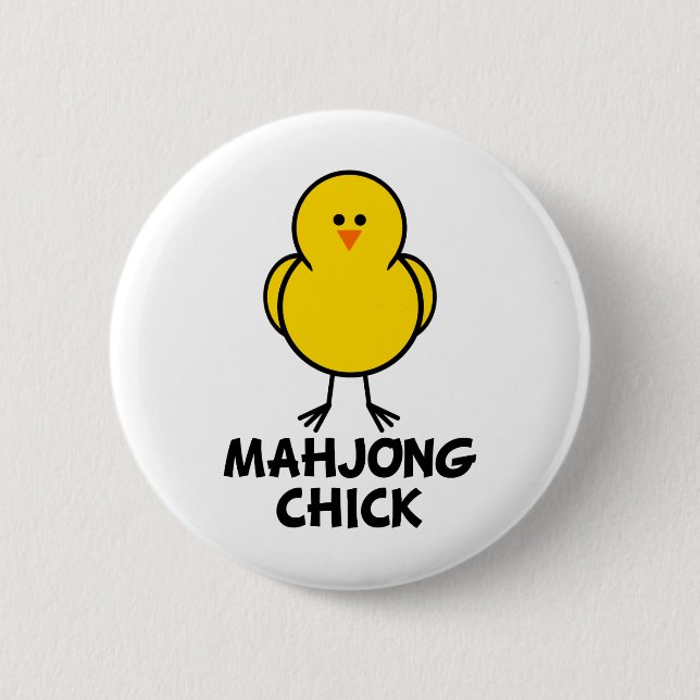 Mahjong Chick 6 Cm Round Badge (Front)