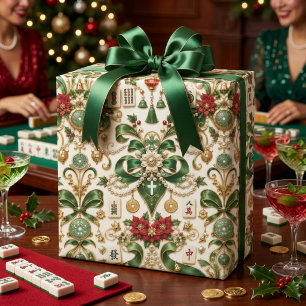 Mahjong Christmas Wrapping Paper