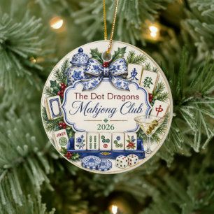 Mahjong Club Christmas Ornament Gift