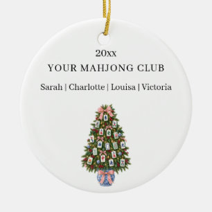Mahjong club members names Christmas Ceramic Tree Decoration