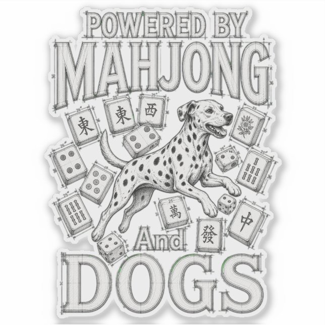 Mahjong & Dalmatian Dog Lover Gift (Front)