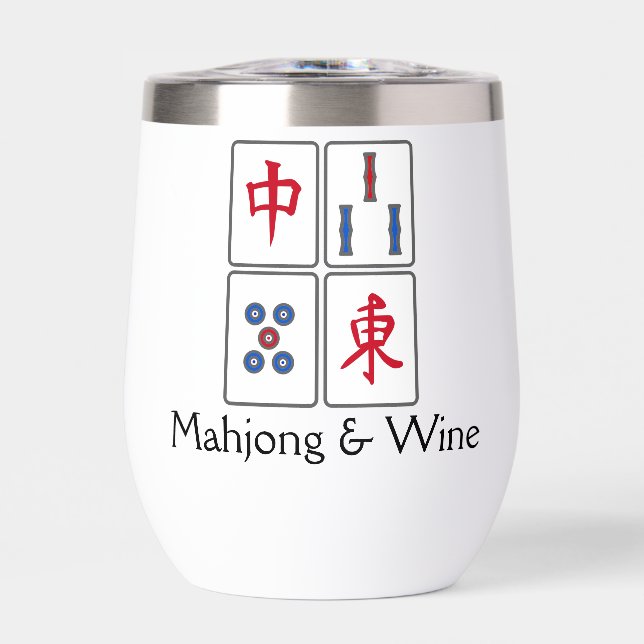 Mahjong Design Thermal Wine Tumbler (Front)