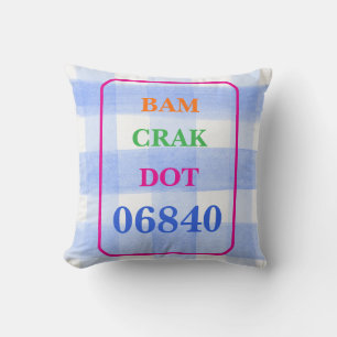 Mahjong Dot Crak Bam Blue Check ZIPCODE Personaliz Cushion