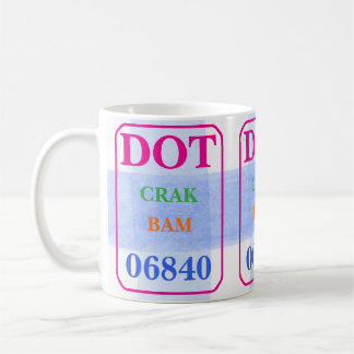 Mahjong Dot Crak Bam Bold Colours Watercolor Check Coffee Mug