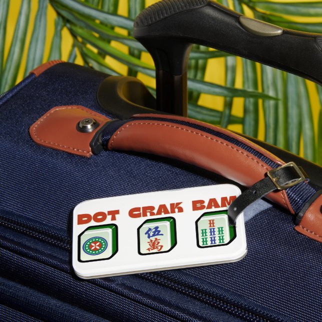 Mahjong Dot Crak Bam  Luggage Tag (Front Insitu 3)