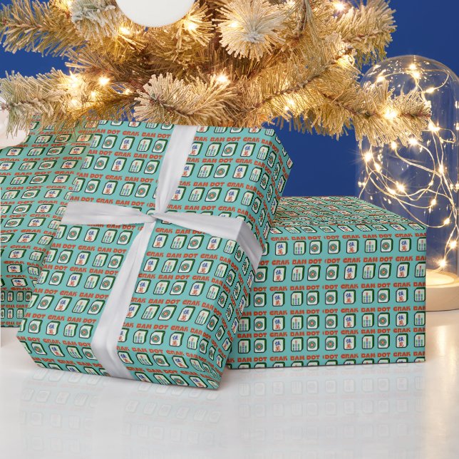 Mahjong Dot Crak Bam   Wrapping Paper (Holidays)