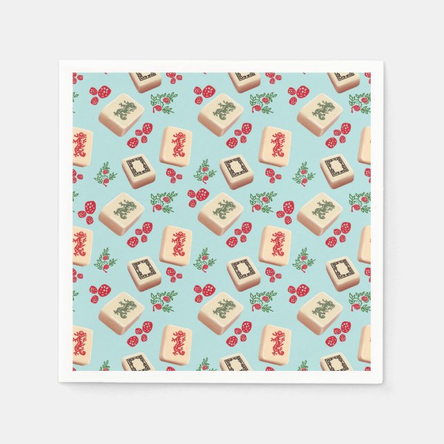 Mahjong Dragon Tile Paper Napkins (Front)
