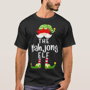 Mahjong Elf Group Christmas Funny Pajama Party  T-Shirt