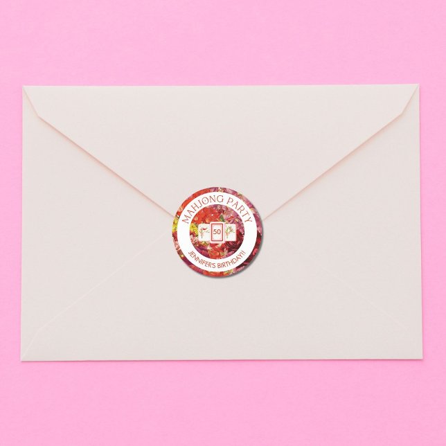 Mahjong Floral Customisable Sticker (Creator Uploaded)