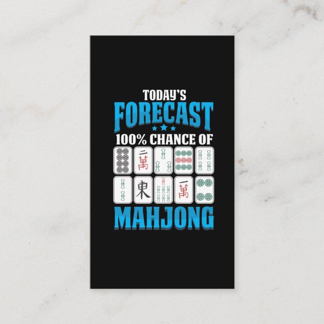 Mahjong Forecast Mah Jong Boardgame Lover Business Card (Front)