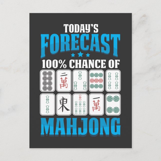Mahjong Forecast Mah Jong Boardgame Lover Postcard (Front)