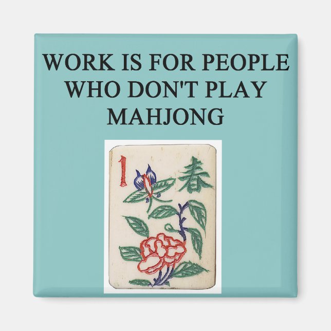mahjong game player magnet (Front)