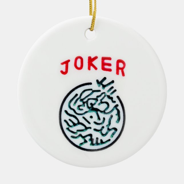 MahJong game symbol Joker tile Ceramic Tree Decoration (Front)