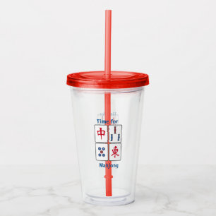 Mahjong Game Tiles Design Acrylic Tumbler