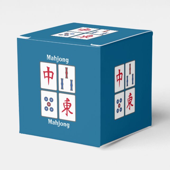 Mahjong Game Tiles Design Favour Box (Front Side)