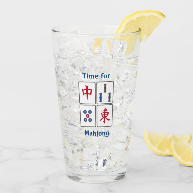 Mahjong Game Tiles Design Glass (Back Ice)