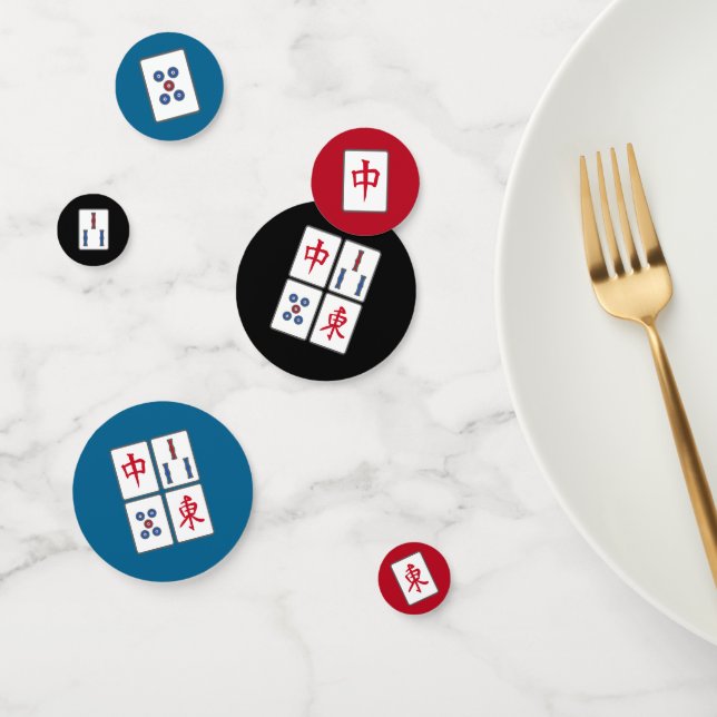 Mahjong Game Tiles DesignTable Confetti (Group)