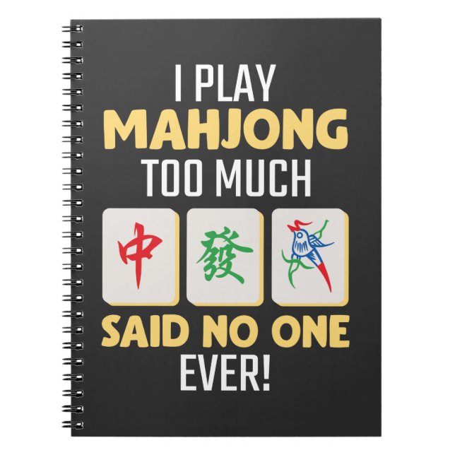 Mahjong Gamer Board Game China Japan Mah Jong Notebook (Front)