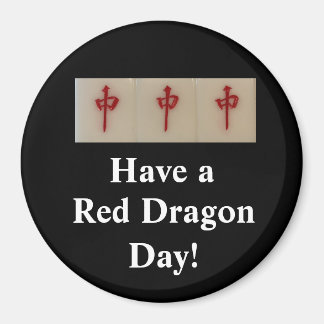 Mahjong - have a red dragon day magnet 
