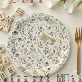 Mahjong Hostess Garden Party Elegance Paper Plate