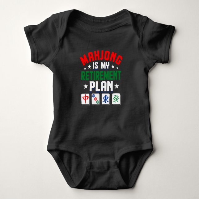 Mahjong is my retirement Plan funny Mahjong Day Baby Bodysuit (Front)
