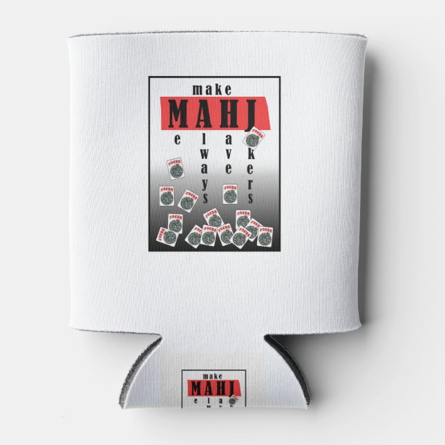 mahjong jokers logo can cooler (Front)