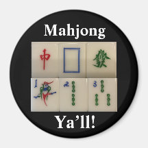 Mahjong magnet funny with bamboo tiles