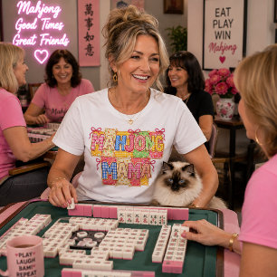 Mahjong Mama in Faux Patchwork Tri-Blend Shirt