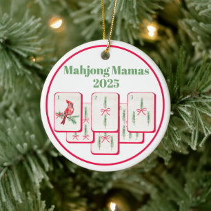 Mahjong Mamas Mahjong Christmas Bam Tiles Ceramic Tree Decoration