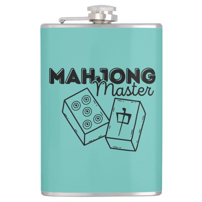 Mahjong Master | Funny Mahjong Player  Hip Flask (Front)