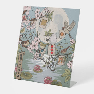 Mahjong Moonrise Pedestal Sign