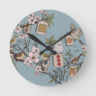 Mahjong Moonrise Round Clock